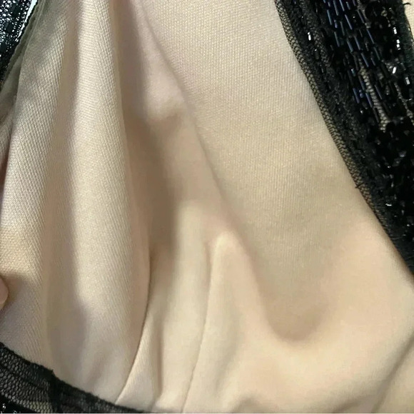 Betsy & Adam black lace floral sheer  sequin asymmetrical gown - Picture 11 of 11